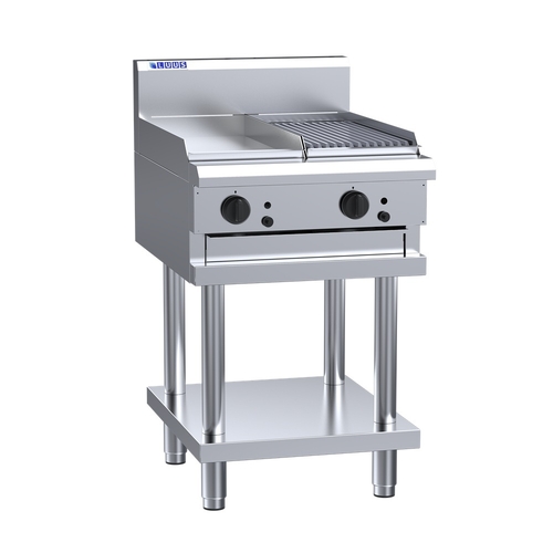 Luus CS-3P3C - Gas 300mm Griddle + 300mm Chargrill on Leg Stand