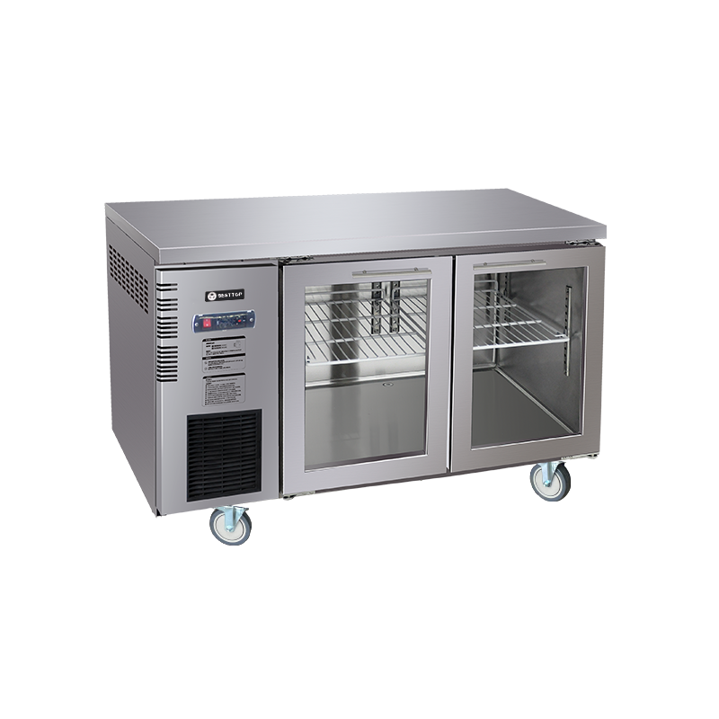 Besttop CUR12-2SG - 2 Door Glass Underbench Fridge 1200mm