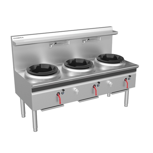 Cobra CW3H-DDD - 3 Hole Gas Waterless Wok - Duckbill Burners
