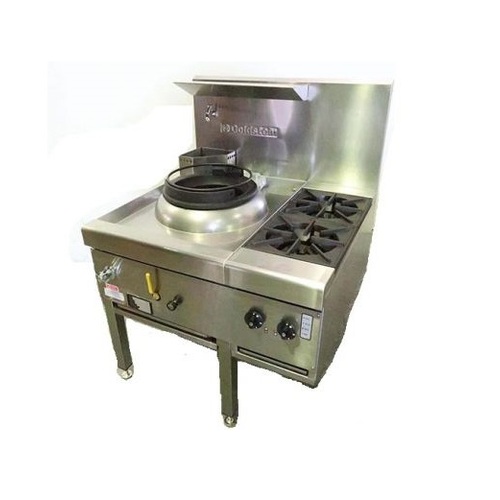 Goldstein CWA1B2 - Single Hole Gas Wok and 2 Side Burners