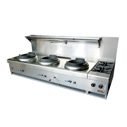 Goldstein CWA3B2 - 3 Hole Gas Wok and 2 Side Burners