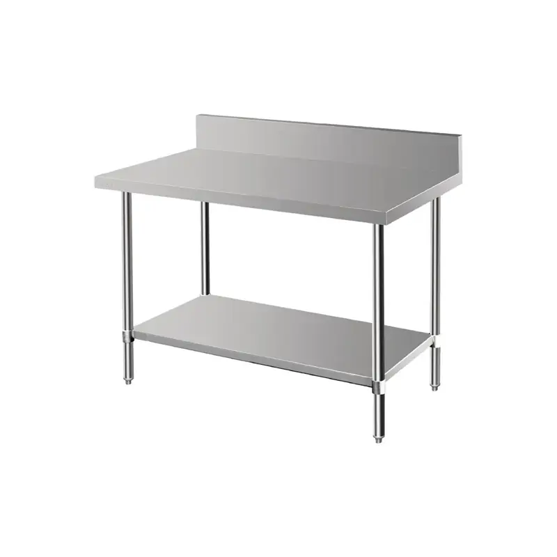 Vogue Premium Stainless Steel Table with Splashback 600x600x900mm