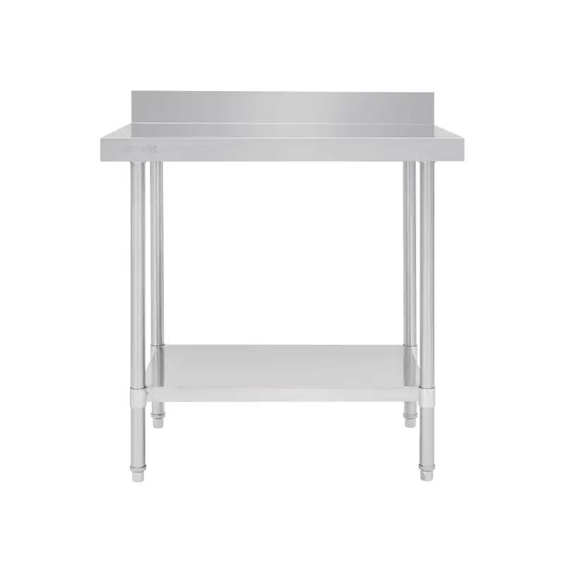 Vogue Premium Stainless Steel Table with Splashback 900x600x900mm
