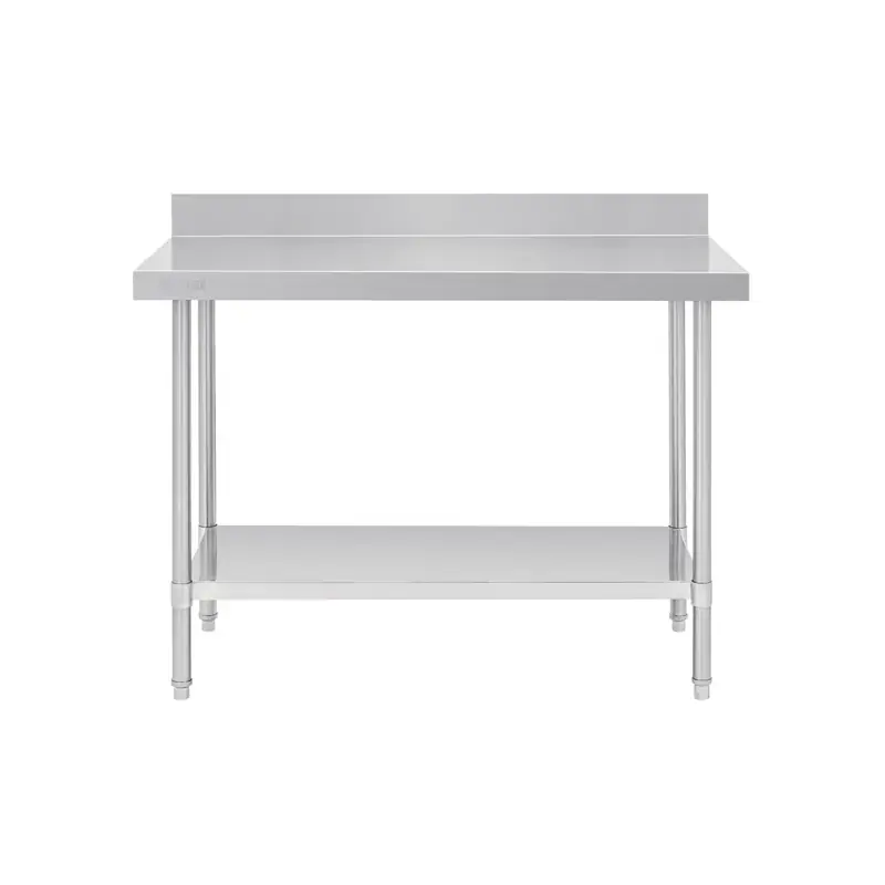 Vogue Premium Stainless Steel Table with Splashback 1200x600x900mm