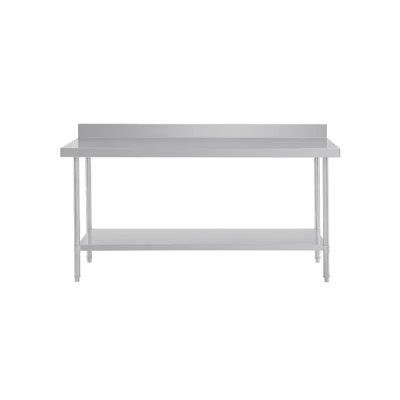 Vogue Premium Stainless Steel Table with Splashback 1500x600x900mm
