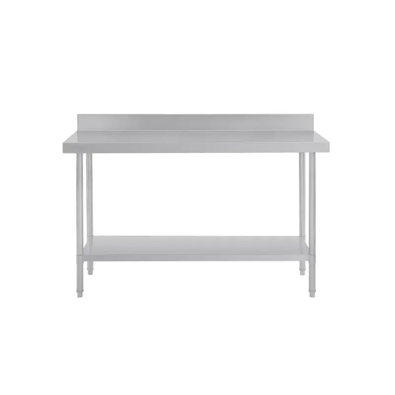 Vogue Premium Stainless Steel Table with Splashback 1800x600x900mm