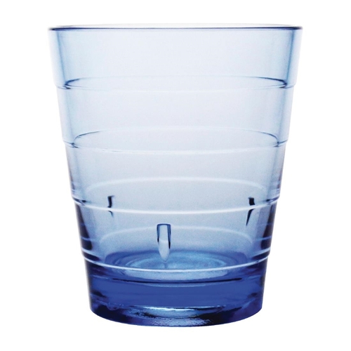 Olympia Kristallon Polycarbonate Ringed Tumbler Blue 285ml (Box of 6)