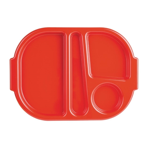 Olympia Kristallon Food Compartment Tray Small Red (Pack 10)