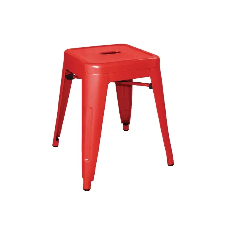 Bolero Low Metal Bar Stools Red (Pack of 4)