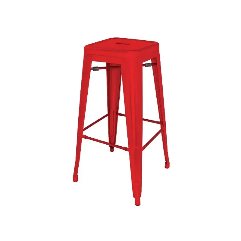 Bolero High Metal Bar Stools Red (Pack of 4)