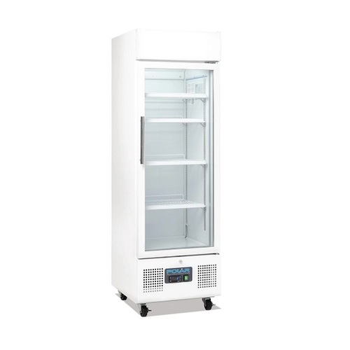 Polar DM075-A G-Series Upright Display Fridge White 218Ltr 