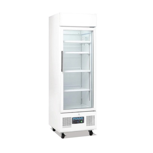 (Clearance) Unboxed, Dented - Polar DM075-A G-Series Upright Display Fridge White 218Ltr