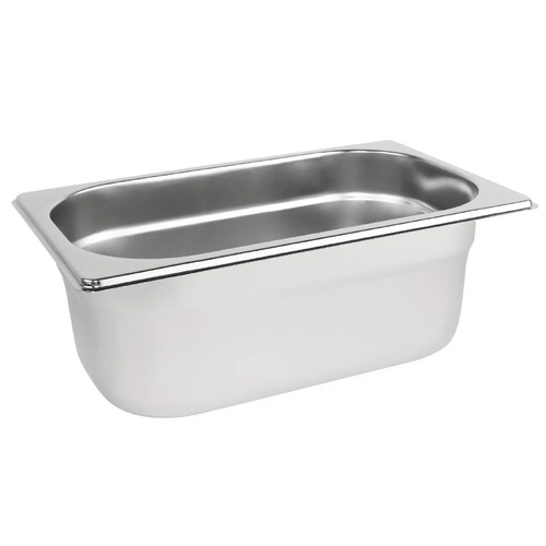 Vogue Stainless Steel 1/4 Gastronorm Tray 100mm 2.5Ltr
