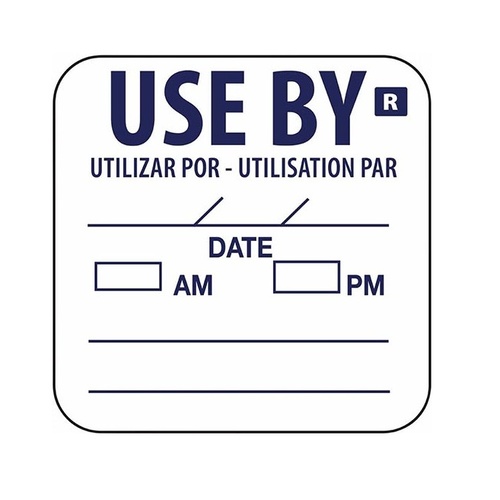 Hygiplas Removable Use By Labels (Roll of 1000)