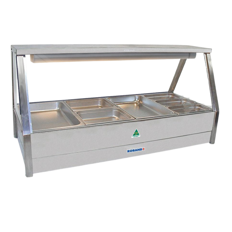 Roband E24RD Straight Glass Double Row Hot Food Display with Rear Doors