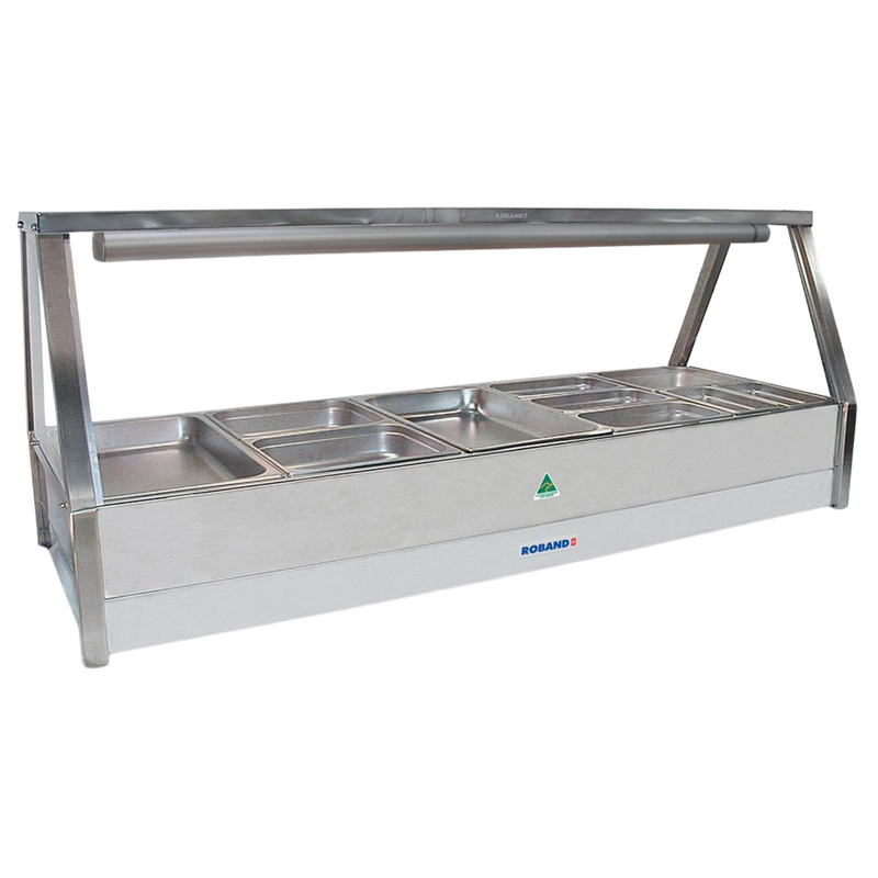 Roband E25RD Straight Glass Double Row Hot Food Display with Rear Doors
