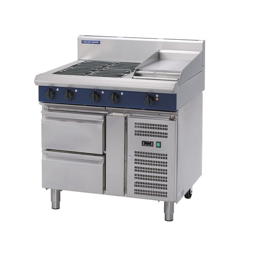 Blue Seal E516C-RB - 4 Electric Cooktop + 300mm Griddle With Refrigerated Base