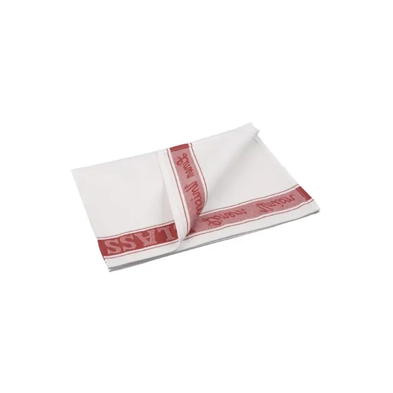 Linen Glass Cloth 760x510mm Red Border