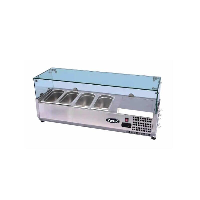 Atosa ESL3881 - Glass Canopy Counter Top Salad Bar - 4 x 1/3 GN Pans