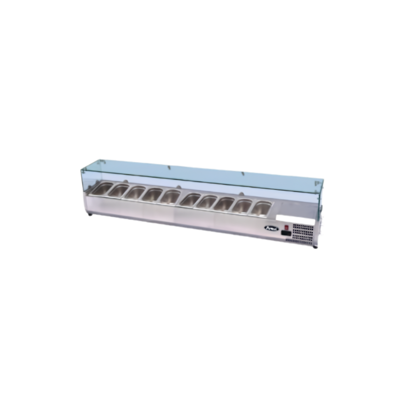 Atosa ESL3890 - Glass Canopy Counter Top Salad Bar - 9 x 1/3 GN Pans