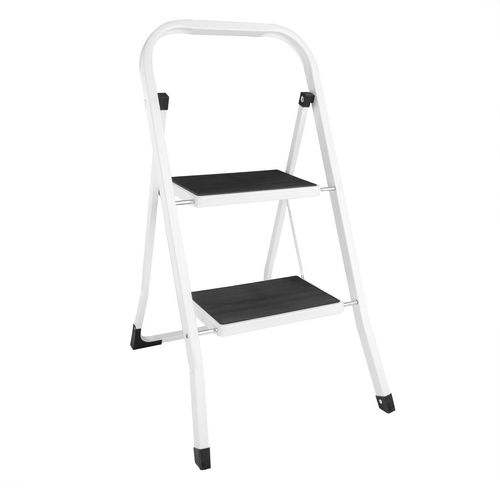 Vogue 2 Tread Folding Step Stool White - 900x470x30mm