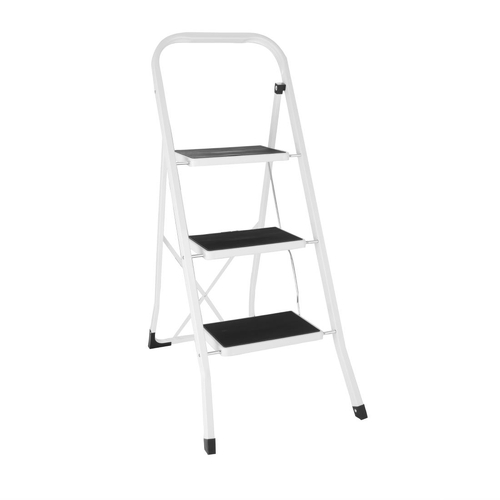 Vogue 3 Tread Folding Step Stool White 1150x460x30mm