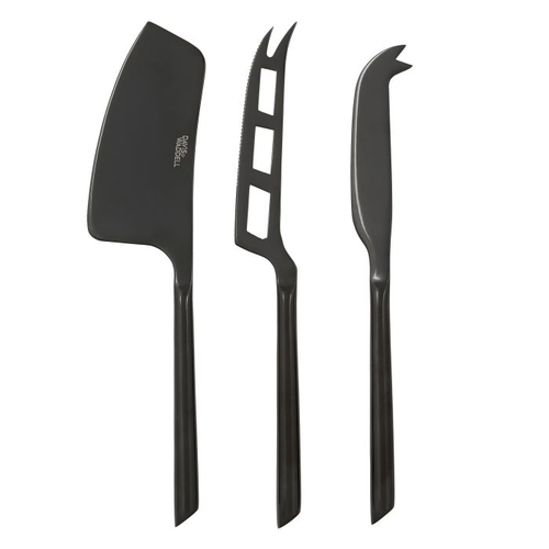 Napier Stainless Steel Cheese Knives 3pcs Set - Black