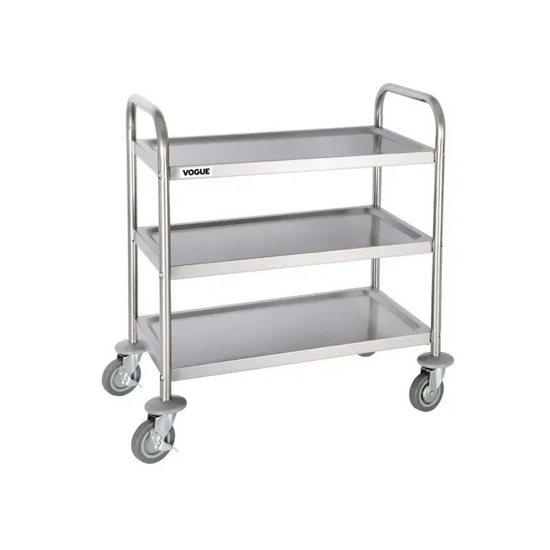 Vogue 3 Tier Clearing Trolley Stainless Steel 710x405x825mm