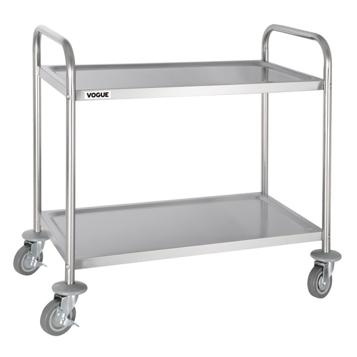 Vogue 2 Tier Clearing Trolley Stainless Steel 855x455x810mm