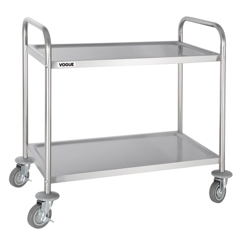 Vogue 2 Tier Clearing Trolley Stainless Steel - 855 x 455 x 810mm