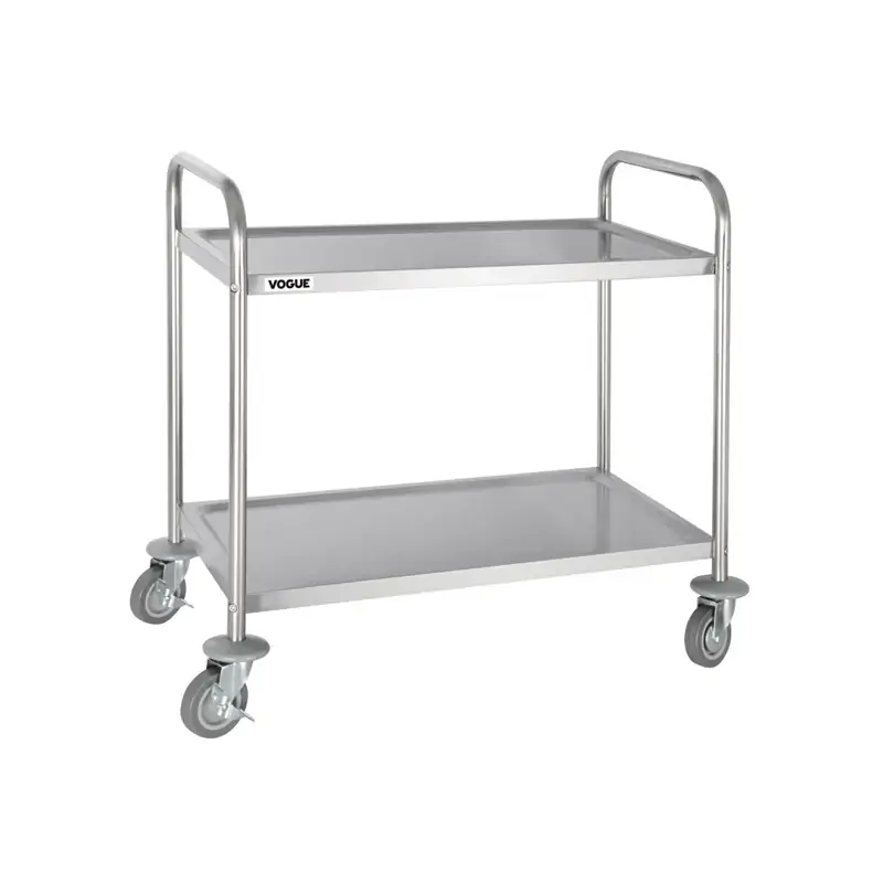 Vogue 2 Tier Clearing Trolley Stainless Steel 855x455x810mm
