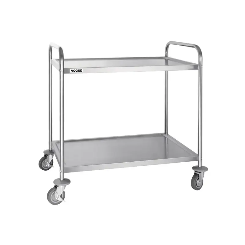 Vogue 2 Tier Clearing Trolley Stainless Steel 860x535x930mm