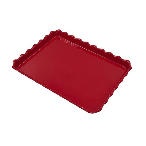 Scallop Tray 410x310x35mm - Red*