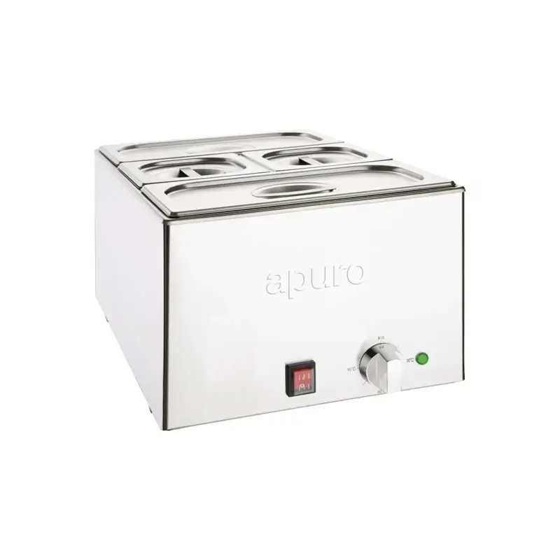 Apuro FT691-A Bain-Marie with Pans 2 x 1/3 & 2 x 1/6 Pans 150mm Deep Inc Lids
