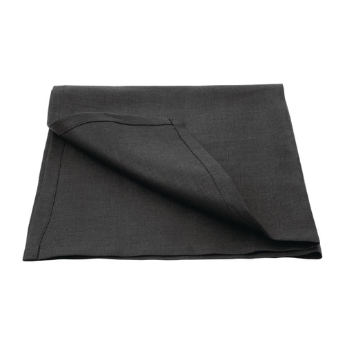 Olympia Linen Table Napkin 400x400mm - Black (Pack of 12)