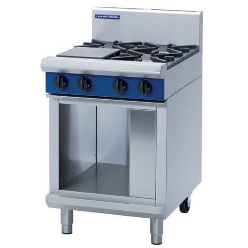 Blue Seal G514C-CB -  2 Burner Gas Cooktop + 300mm Griddle with Cabinet Base 