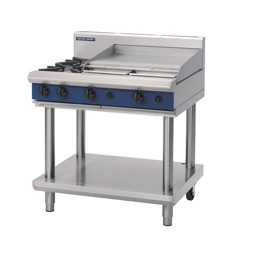 Blue Seal G516B-LS - 2 Burner Gas Cooktop + 600mm Griddle with Leg Stand