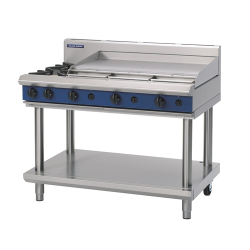 Blue Seal G518A-LS - 2 Burner Gas Cooktop with 900mm Griddle with Leg Stand