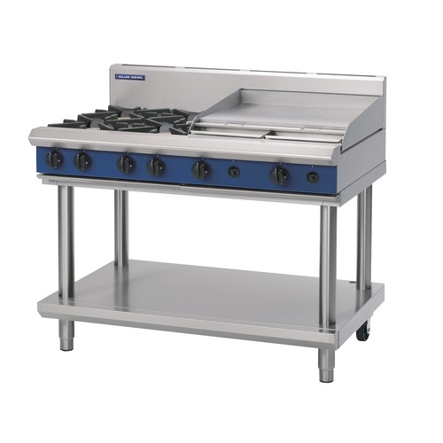 Blue Seal G518B-LS - 4 Burner Gas Cooktop + 600mm Griddle with Leg Stand