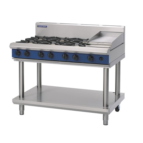 Blue Seal G518C-LS - 6 Burner Gas Cooktop + 300mm Griddle with Leg Stand