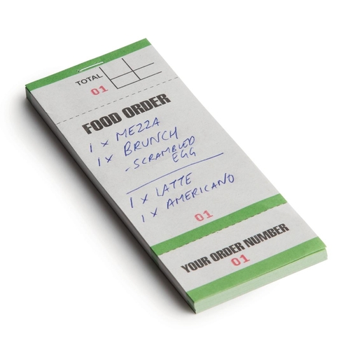 Olympia Recyclable Bar Food Order Pads with Tickets Single Leaf (Pack of 50)