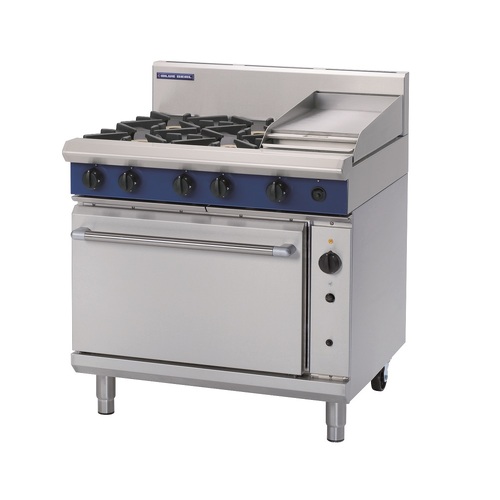 Blue Seal G56C - 4 Burner Gas Cooktop + 300mm Griddle with Convection Oven
