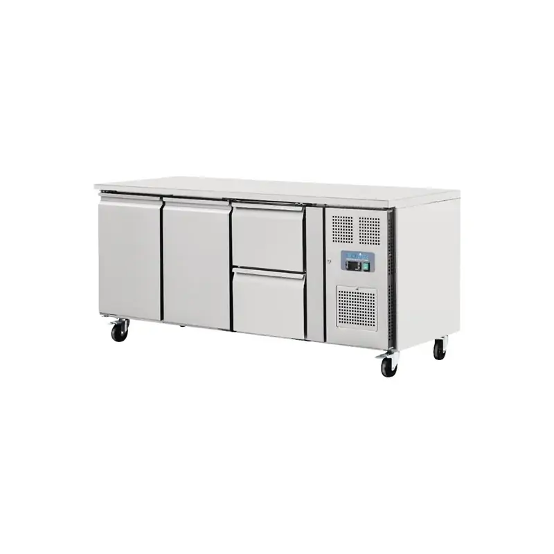 Polar GD874-A U-Series 2 Door and 2 Drawer Counter Fridge 417Ltr
