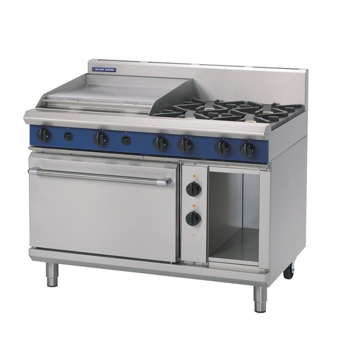 Blue Seal GE508B - 4 Burner Gas Cooktop + 600mm Griddle with Electric Static Oven