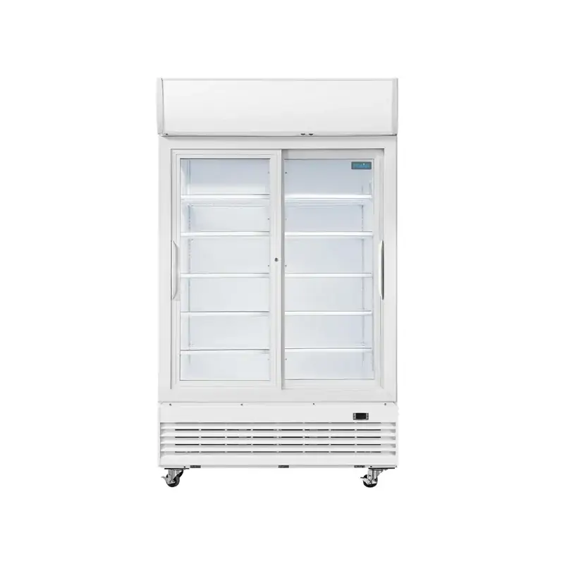 Polar GE581-A G-Series Sliding Door Upright Display Cooler/Fridge with Light Box 950Ltr