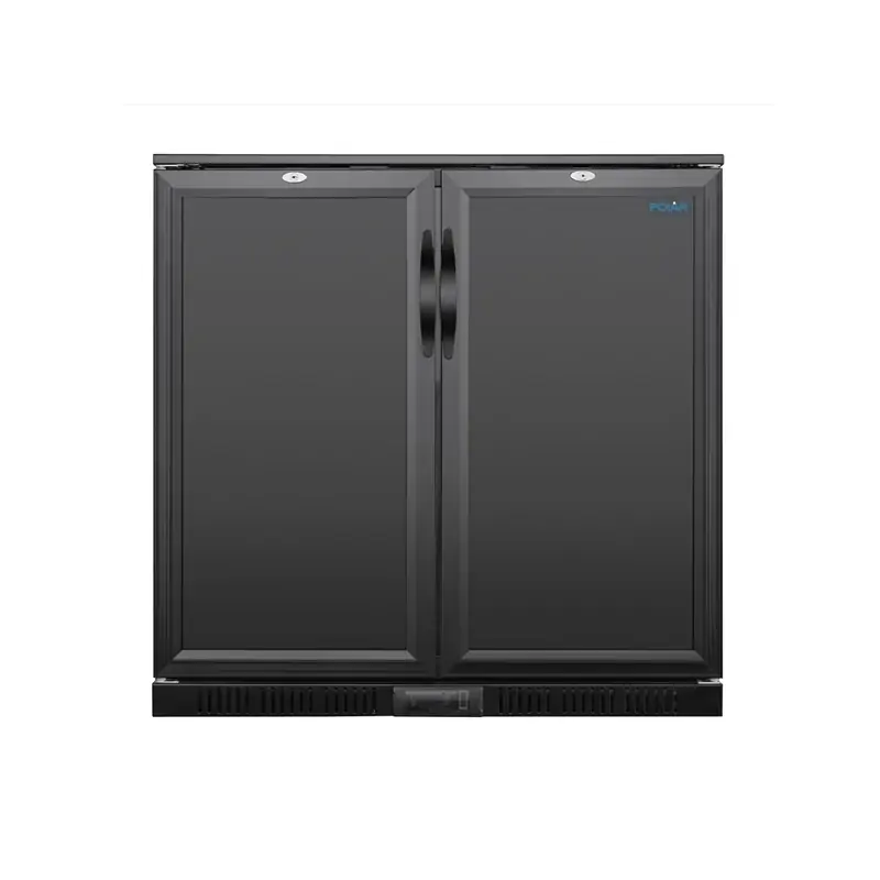 Polar GE998-A G-Series Back Bar Cooler with Double Solid Hinged Doors Black - 850mm