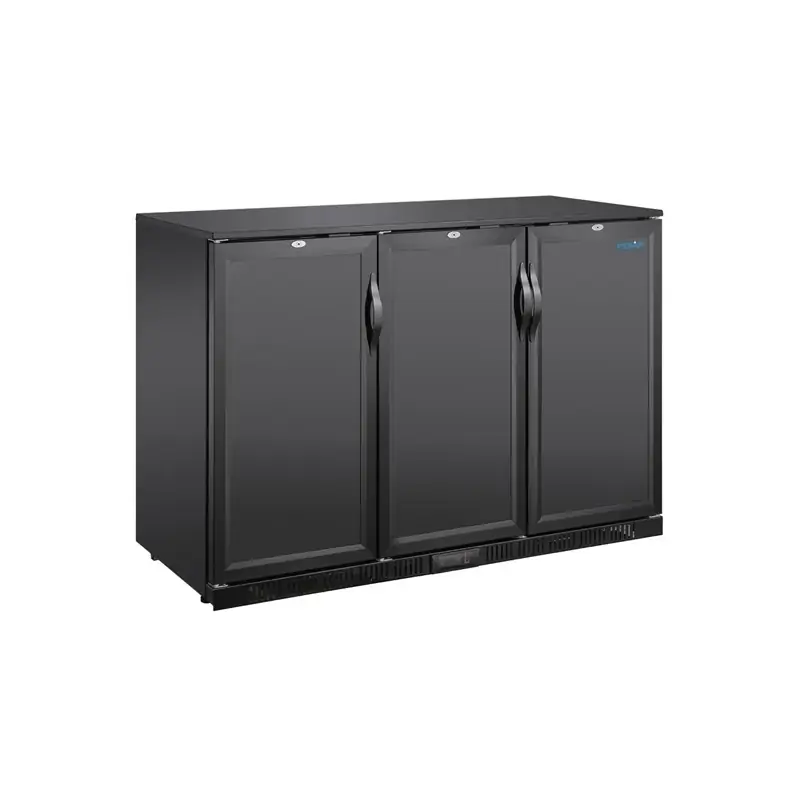 Polar GE999-A G-Series Back Bar Cooler with Triple Solid Hinged Doors Black - 850mm