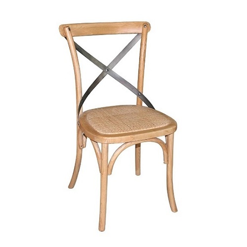  Bolero Natural Wooden Dining Chairs with Backrest (Pack of 2)