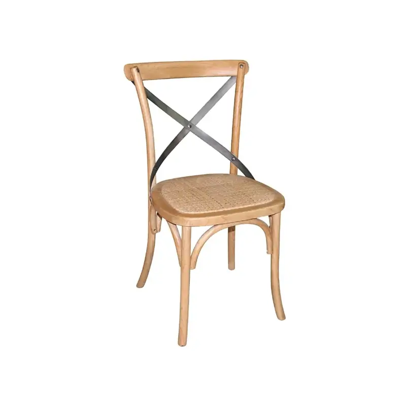  Bolero Natural Wooden Dining Chairs with Backrest (Pack of 2)