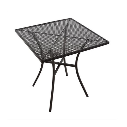 Bolero Black Steel Patterned Square Bistro Table 700mm